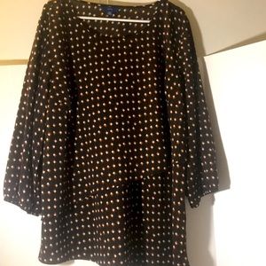 Apt 9 tunic long sleeves size xxl brown white single layer nwt